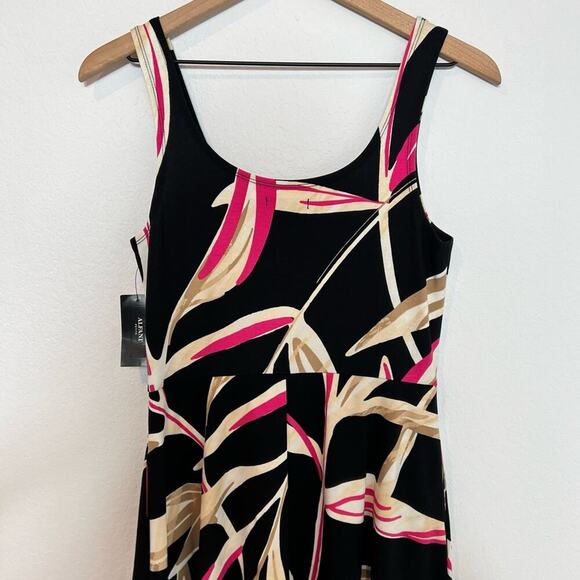 ALFANI PETITE MEDIUM MULTICOLOR BLACK PINK WHITE WOMEN TANK DRESS BRAND NEW - Picture 8 of 8